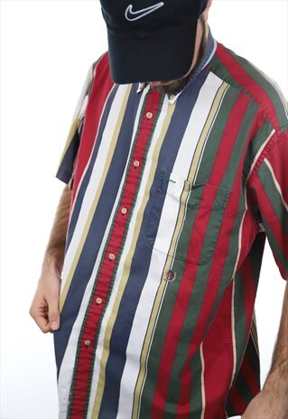VINTAGE TOMMY HILFIGER SHORT SLEEVE STRIPED SHIRT