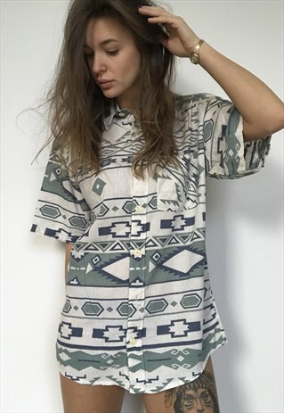 PATTERNED OVERSIZED RETRO VINTAGE UNISEX FESTIVAL SHIRT
