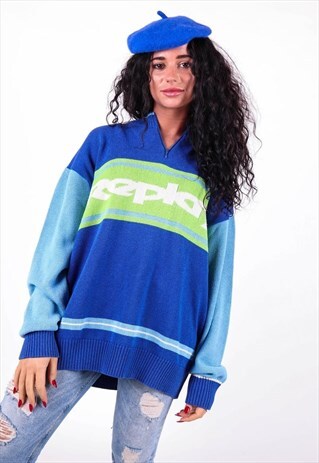 VINTAGE REPLAY 1/4 ZIP KNITWEAR JUMPER AWK16
