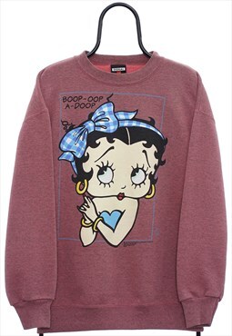Vintage 90s Betty Boop Graphic Pink Sweatshirt Womens