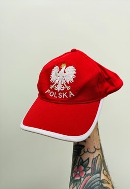Vintage Poland Embroidered Hat Cap