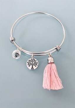 Women's adjustable bangle bracelet with perfume pearl, women