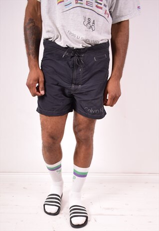CALVIN KLEIN MENS VINTAGE SHORTS W36 BLACK 90S