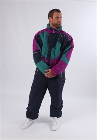 VINTAGE ETIREL FULL SKI SUIT SNOW SPORTS L 42" 44" TALL (5AL