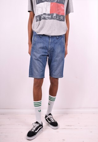 LEE MENS VINTAGE DENIM SHORTS W32 BLUE 90'S