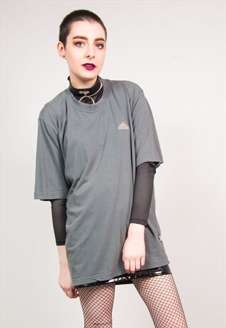 ADIDAS VINTAGE 90'S GREY SPORTS T-SHIRT