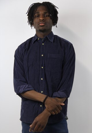 VINTAGE CORD NAVY SHIRT