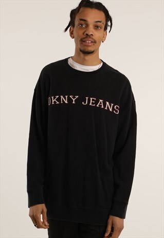 VINTAGE DKNY EMBROIDERED SPELLOUT SWEATSHIRT