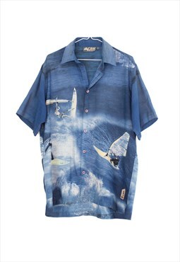Vintage kite surf Shirt in Blue L