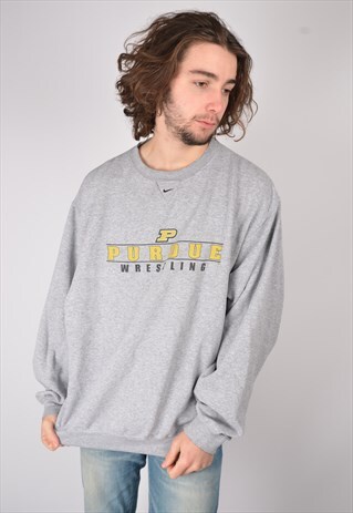 VINTAGE NIKE PURDUE SWEATSHIRT IN GREY