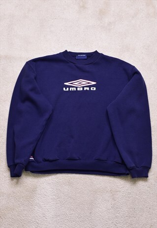 Women's Vintage 90s Umbro Navy Embroidered Logo Sweater