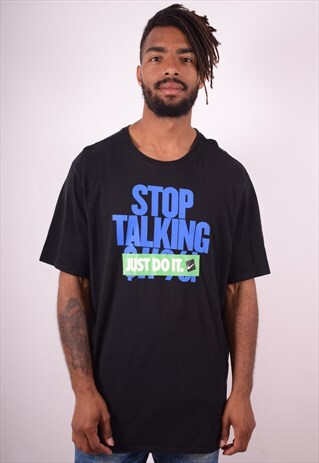 NIKE MENS VINTAGE T-SHIRT TOP 2XL BLACK 90S