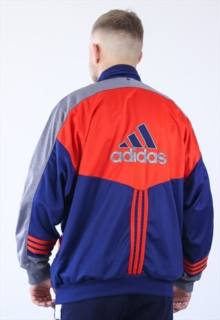 90S VINTAGE MENS ADIDAS TRACK TOP BIG LOGO JACKET