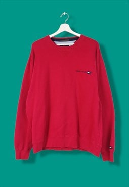 Vintage Tommy Hilfiger Sweatshirt Golf in Red XL