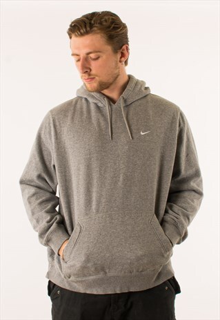 VINTAGE GREY NIKE SWOOSH HOODIE PULLOVER