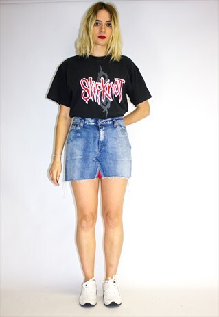 VINTAGE LEVIS REWORKED DENIM MINI SKIRT