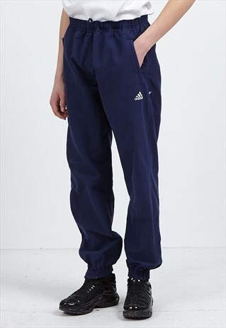 VINTAGE RETRO BLUE ADIDAS TRACK BOTTOMS JOGGERS