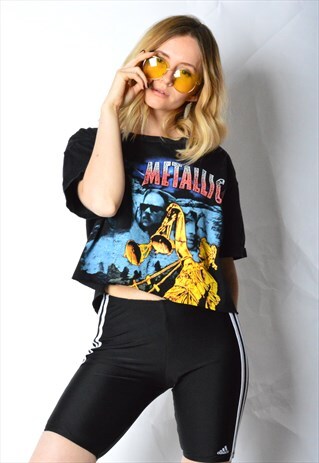 metal band crop tops