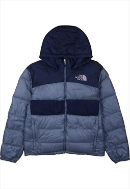 Vintage 90's The North Face Puffer Jacket Hooded Nuptse Blue