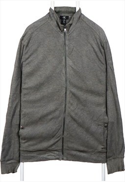 Vintage 90's Calvin Klein Sweatshirt Full Zip Up Grey XLarge