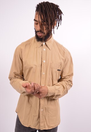 DOLCE & GABBANA MENS VINTAGE SHIRT XL KHAKI 90S