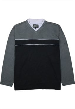 Vintage 90's Global Agency Sweatshirt V Neck Black Medium