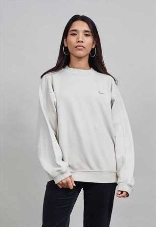 VINTAGE 80'S RIBBED BEIGE OVERSIZED NIKE SWEATER