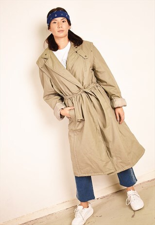 80'S RETRO OVERSIZED MINIMALIST GREY WARM TRENCH COAT