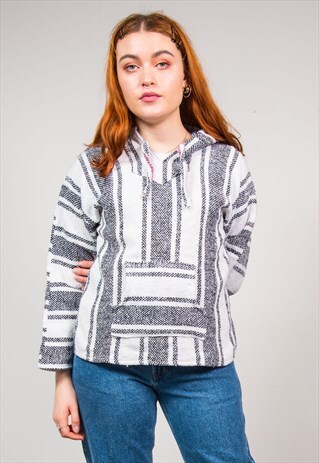 VINTAGE 90'S FESTIVAL BAJA HOODIE KNIT JUMPER