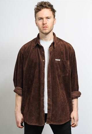 VINTAG CORDUROY CORD SHIRT BROWN