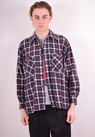 MENS VINTAGE FLANNEL SHIRT LARGE MULTI 90S