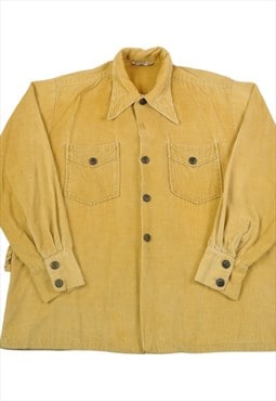 Vintage Corduroy Shirt Long Sleeved Mustard Ladies Large