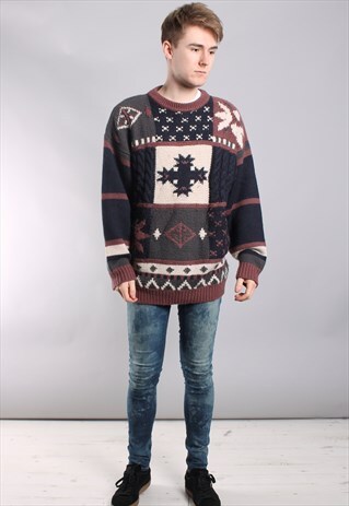 VINTAGE CRAZY KNIT ABSTRACT JUMPER
