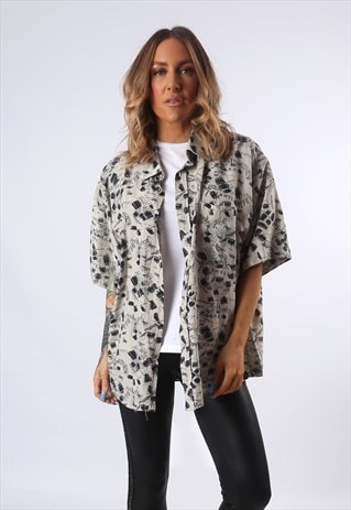 PRINT PATTERNED SHIRT OVERSIZED FITTED UK 20 (EDA)