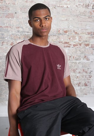 VINTAGE ADIDAS LOGO T-SHIRT MAROON RED