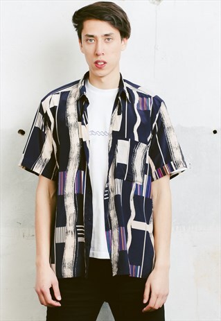 VINTAGE 90S PATTERNED SILK SHIRT