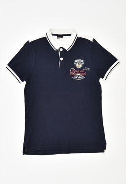 Vintage Napapijri Polo Shirt Navy Blue