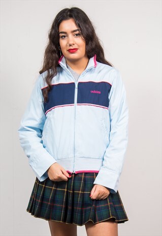 ADIDAS VINTAGE 90'S LIGHT BLUE SPORT TRACKSUIT JACKET TOP