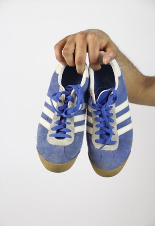 VINTAGE ADIDAS BLUE SUEDE TRAINERS