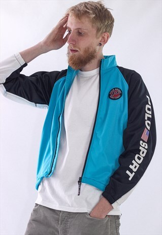 VINTAGE MENS POLO SPORT BIG LOGO RUNNING SUIT JACKET