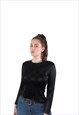 Vintage Fendi top FF zucca print long sleeve shirt in black