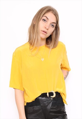VINTAGE 90S YELLOW SILK TOP
