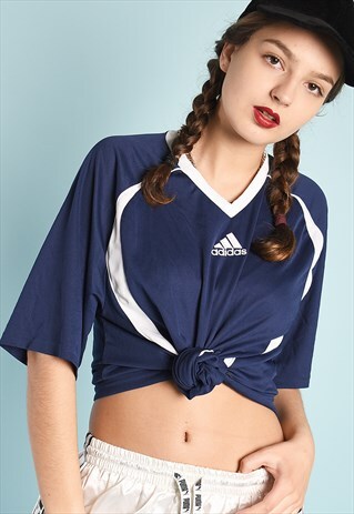 Y2K ADIDAS TRACK SPORTS TOP T-SHIRT TEE TOP
