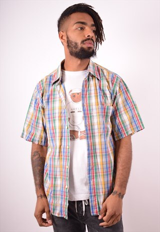 LEVI'S MENS VINTAGE SHIRT SMALL MULTI CHECK 90S
