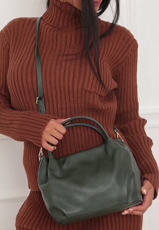 OLIVE LEATHER HANDBAG
