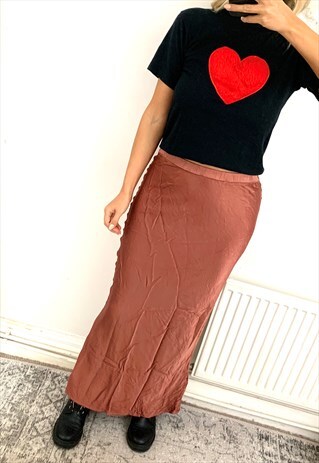 1990'S GHOST BIAS CUT MIDAXI SKIRT IN DUSTY ROSE