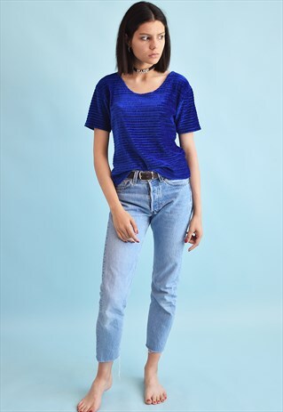 90'S RETRO FESTIVAL VELVET CORRUGATED TOP