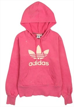 Vintage 90's Adidas Hoodie Pullover Spellout Pink Medium