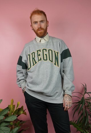 VINTAGE 1980S GREY OREGON SWEATSHIRT