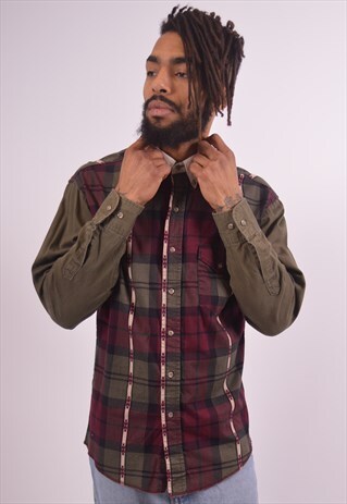WRANGLER MENS VINTAGE SHIRT MEDIUM MULTI CHECK 90S